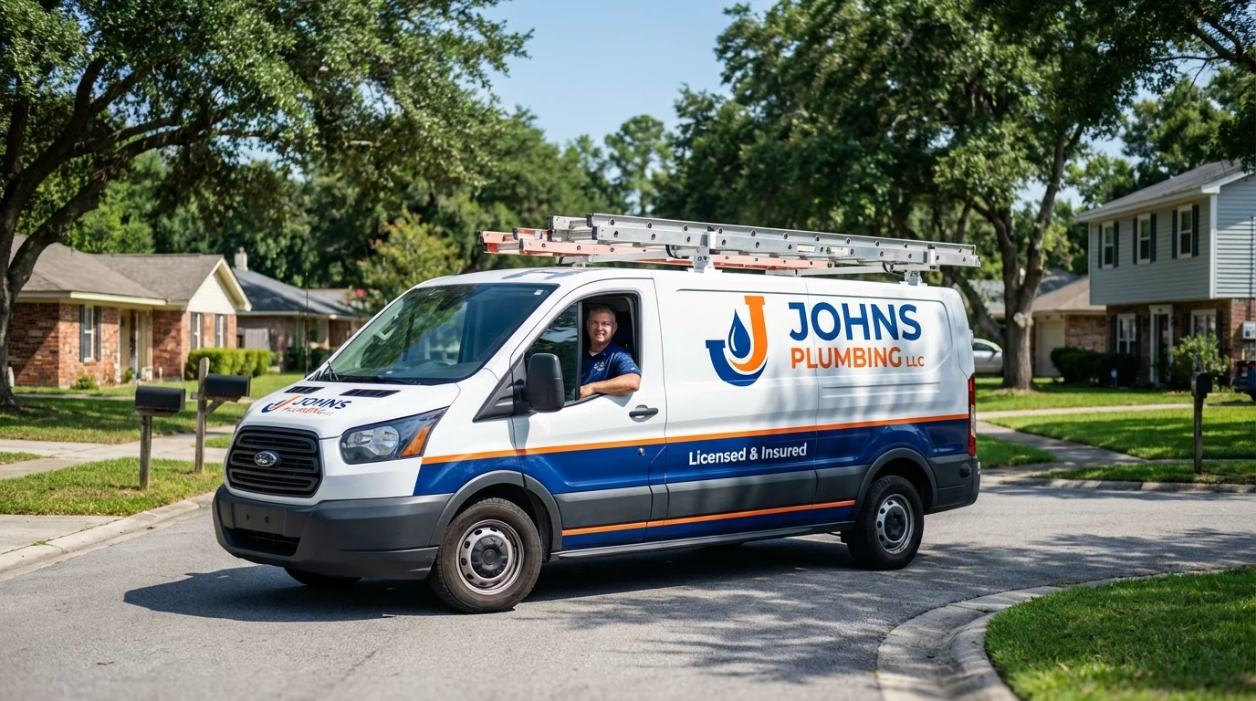 Johns Plumbing LLC service van in Warrenton, VA